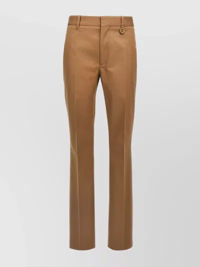 Burberry Straight Trousers Back Pocket In Beige