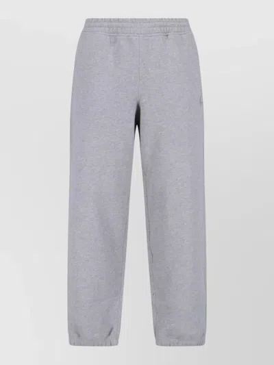 Burberry Straight Trousers Checkered Detail Back And Side Pockets In Gray