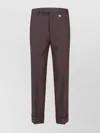 Burberry Straight Trousers With Cuffed Hem And Pockets In Brown