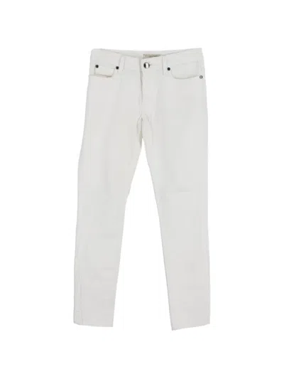 Pre-owned Burberry Straight-leg Jeans In White