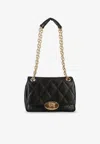 Burberry Women Strand Quilted Leather Crossbody Bag In Black