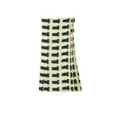 Burberry Duck Print Midi Kilt Skirt