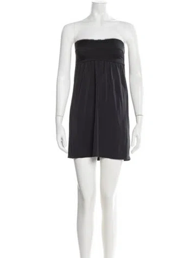 Pre-owned Burberry Strapless Mini Dress In Black