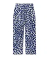 Burberry Strawberry-print Straight Trousers In Blue
