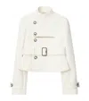Burberry Stretch Cotton Blend Tailored Jacket In White