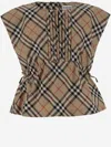 BURBERRY STRETCH COTTON BLOUSE WITH CHECK PATTERN