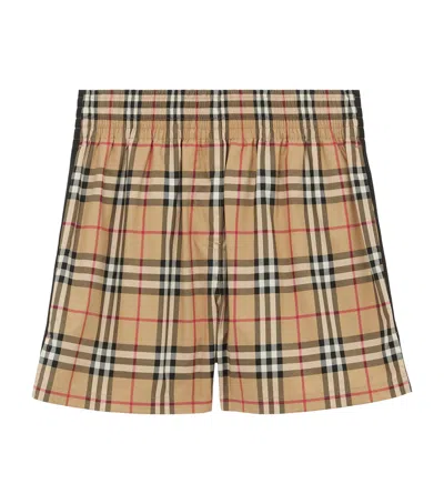 Burberry Stretch-cotton Check Shorts In Multi
