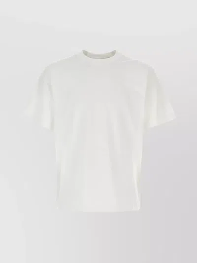 Burberry Stretch Cotton Crew Neck T-shirt With Graphic Print In White