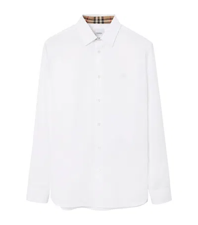 Burberry Stretch-cotton Ekd Shirt In White