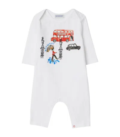 Burberry Kids' Stretch-cotton London Playsuit In White