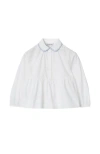 Burberry Childrens Cotton Peplum Blouse In White