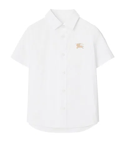 Burberry Kids' Stretch Cotton Shirt In White