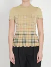 Burberry Womens Sand Ip Check Gradient-check Stretch-cotton Top In Neutral