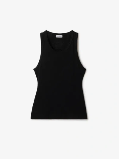 Burberry Ekd-patch Ribbed Tank Top In Black