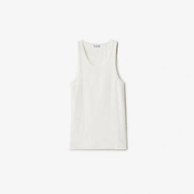 Burberry Stretch Cotton Waistcoat In White
