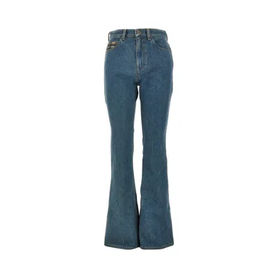 Burberry Stretch Denim Bootcut Jeans In Blue