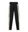 Burberry Stretch-jersey Check-trim Leggings In Black