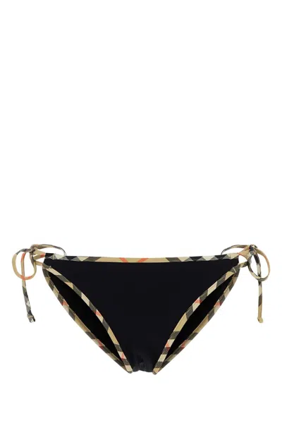 Burberry Stretch Nylon Bikini Bottom In Black