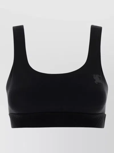 Burberry Stretch Nylon Crop Top Elastic Underband In Black