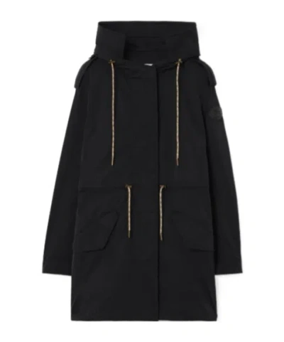 Burberry Stretch Nylon Parka In Blue