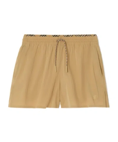 Burberry Stretch Nylon Shorts In Brown