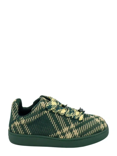 Burberry Stretch Nylon Sneakers With Check Motif In Black