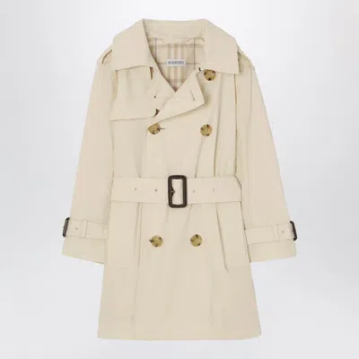 Burberry Stretch Nylon Trench Coat In Neutral