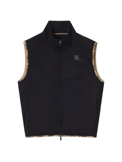 Burberry Stretch Nylon Vest In Black