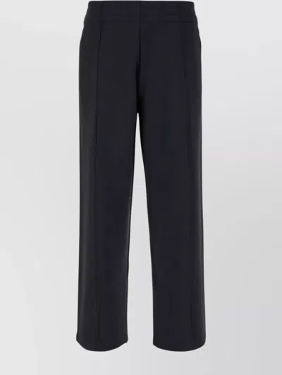 Burberry Stretch Viscose Blend Joggers With Zip Detail In Black