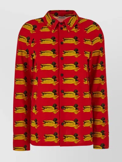BURBERRY STRETCH VISCOSE SHIRT PRINTED PATTERN