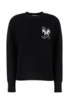 Burberry Stretch Wool Blend Sweater In Black