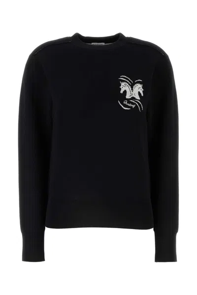 Burberry Stretch Wool Blend Sweater In Black