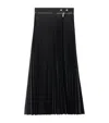 Burberry Pleated Mid-length Skirt With Fitted Waistband In Black