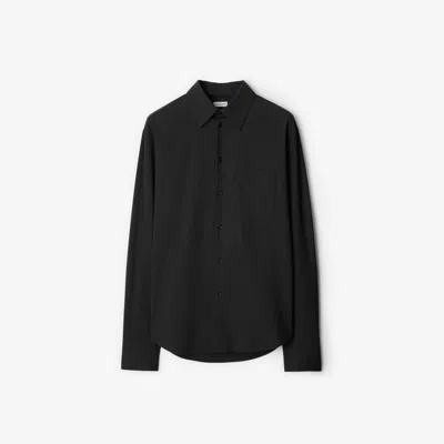 Burberry Stretch Wool Shirt In Brisk
