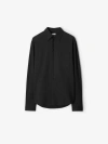 Burberry Tailored Shirt With Curved Hem And Point Collar In Brisk