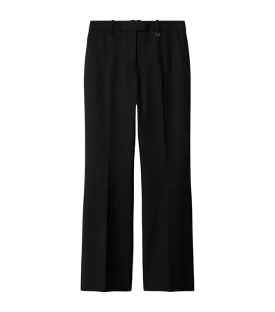 Burberry Stretch-twill Straight Tailored Trousers In Black