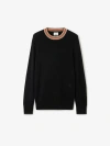 BURBERRY Stripe Collar Cashmere Sweater