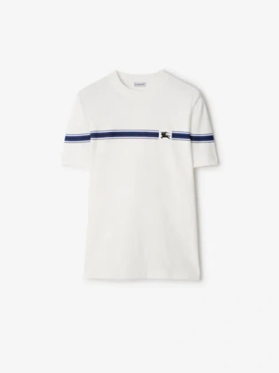 Burberry Stripe Cotton T-shirt In White