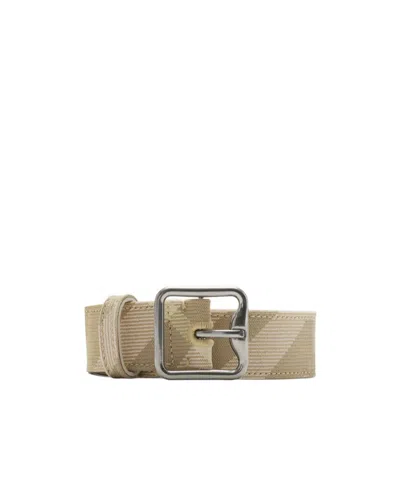 Burberry Stripe Design Belt In Nude