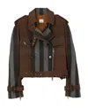 Burberry Stripe-pattern Cotton Biker Jacket In Black