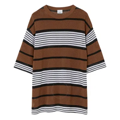 BURBERRY BURBERRY STRIPE-PRINT OVERSIZED T-SHIRT