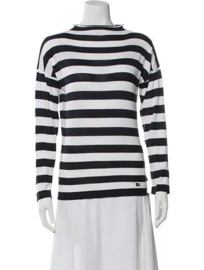 Pre-owned Burberry Striped Bateau Neckline Sweater In Multi