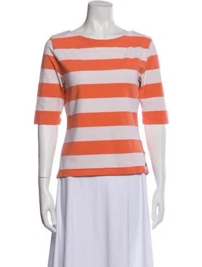 Pre-owned Burberry Striped Bateau Neckline T-shirt In Multi