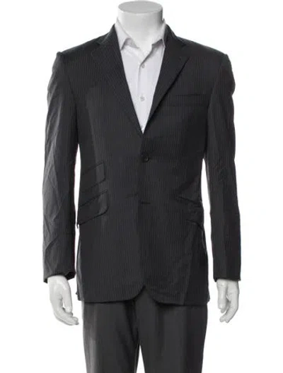Pre-owned Burberry Striped Blazer In Gray