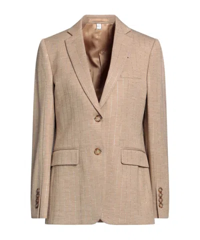 Burberry Striped Blazer In Nude