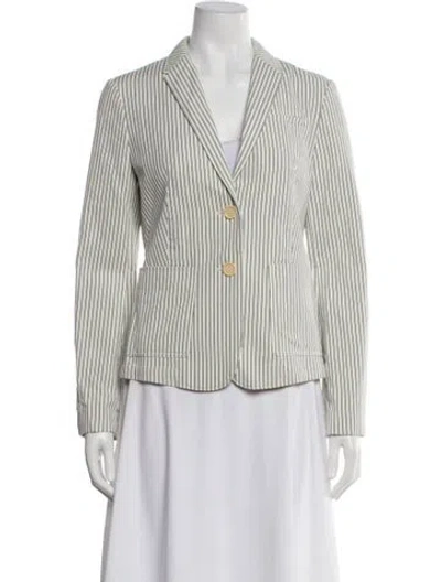 Pre-owned Burberry Striped Blazer In White