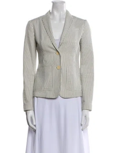Pre-owned Burberry Striped Blazer In White