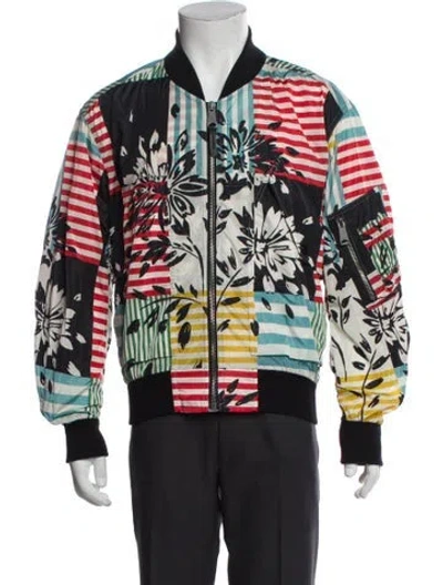 Pre-owned Burberry Striped Bomber Jacket In Black