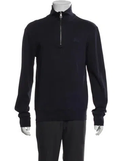 Pre-owned Burberry Striped Bomber Jacket In Blue