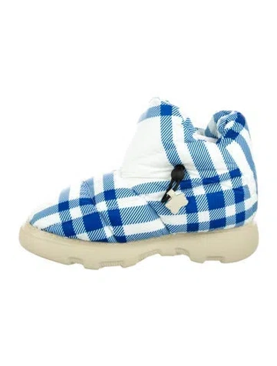 Pre-owned Burberry Striped Boots In Blue